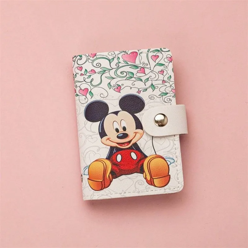 Disney Fashion PU High Quality Card Bag Cute Cartoon Mickey Minnie Multi functional Storage Student Wallet