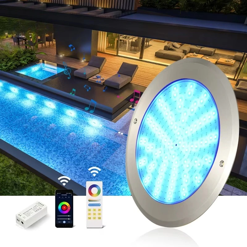 12 Volt Blue Slim Stainless Steel Waterproof Ip68 Pool Lamp Rgb Submersible Swimming Pool Lights Led Underwater