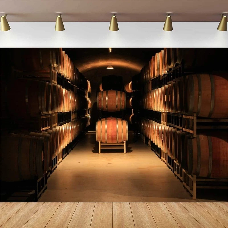 

Wine Cellar Photography Backdrop For Winery Wooden Wine Barrel Vintage Cask Keg Abckground Background Photo Booth Shoot Studio