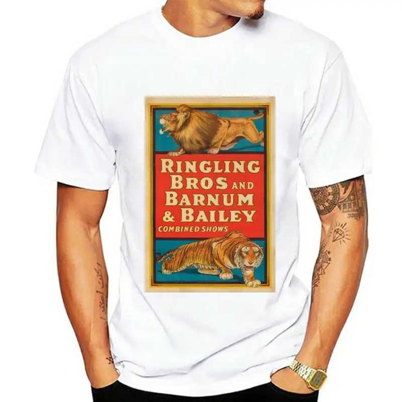 Ringling Bros and Barnum and Bailey Vintage Poster USA c. 1918 62931 (Dark Grey Heather T-Shirt Large)