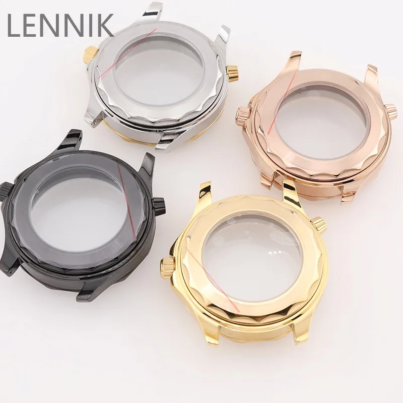 42mmblack40mm bezel insert luxuryvintage unique watch case NH35/NH36 movement watches for man crystal kits self assemble mod