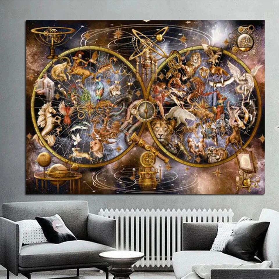 Zodiac Signs 5d diy Diamond Painting New 2023 Full Drill Mosaic Picture Roman Astrology Horoscope Diamond Embroidery  home decor