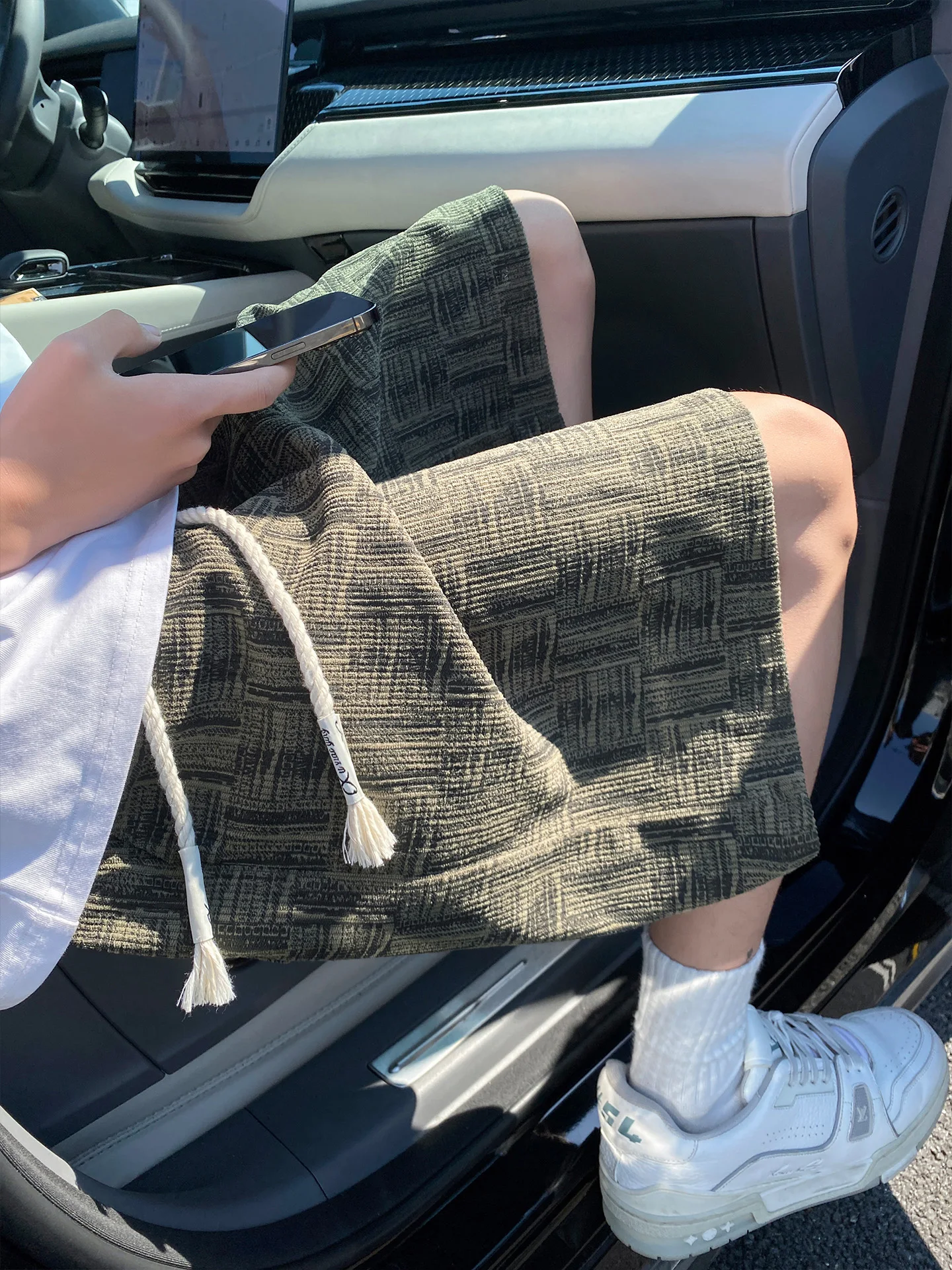 

Летние легкие охлаждающие шорты свободного кроя для мужчин, спортивные, с эффектом тай-дай, повседневные, прямые, длиной 5 дюймов, для пляжа, из полиэфирного волокна