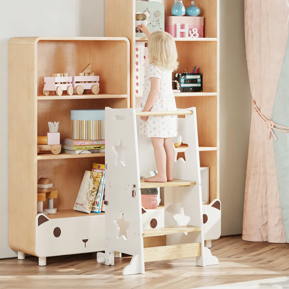 オラベス 3-in-1 幼児用キッチンステップスツール、折り - Toddler Learning Tower のレビューと価格