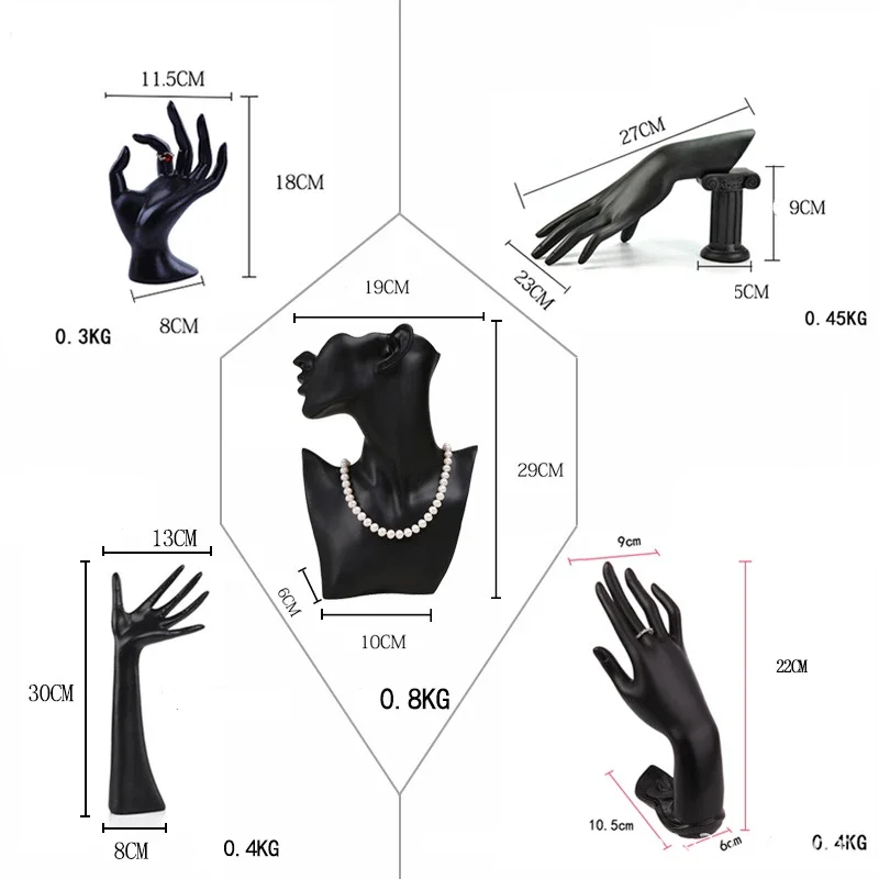 Mannequin Ok Hand Finger Glove Ring Bracelet Bangle Jewelry Display Stand Holder Hot Selling Ring Holder Organizer