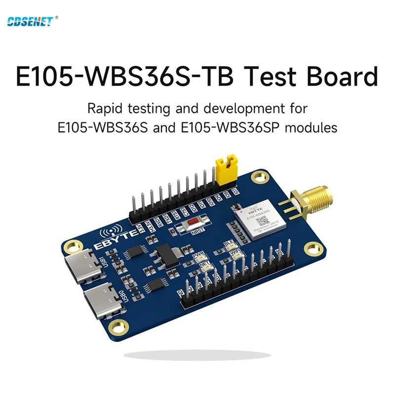 

2,4G NearLink WiFi6 + BLE5.4 + SLE1.0 Модуль прозрачной передачи последовательного порта CDSENET E105-WBS36S Плата тестирования на большие расстояния
