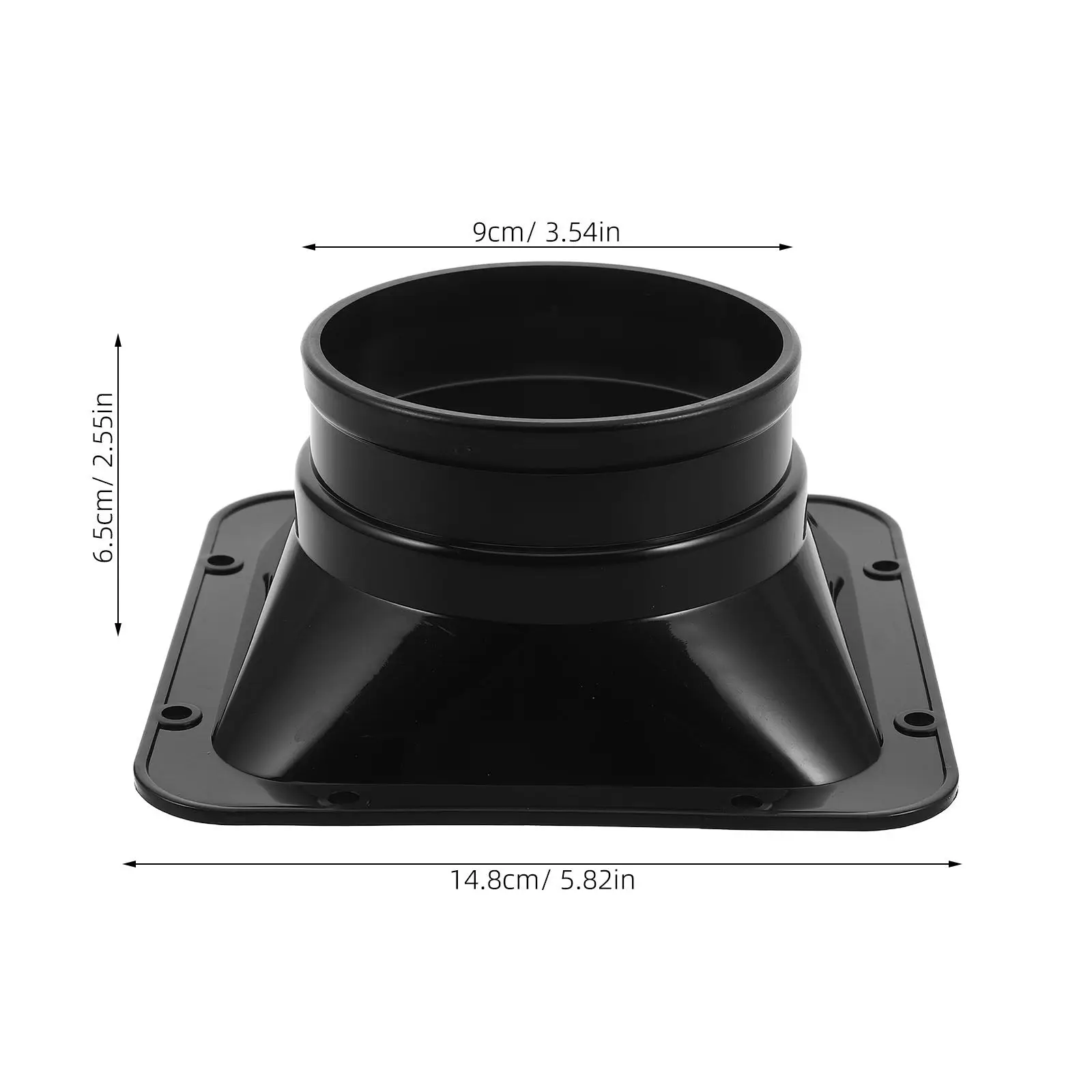 4 Inch Square to Round Vent Transition Adapter Hvac Duct Connector Flange Ventilation System Pipe Connection