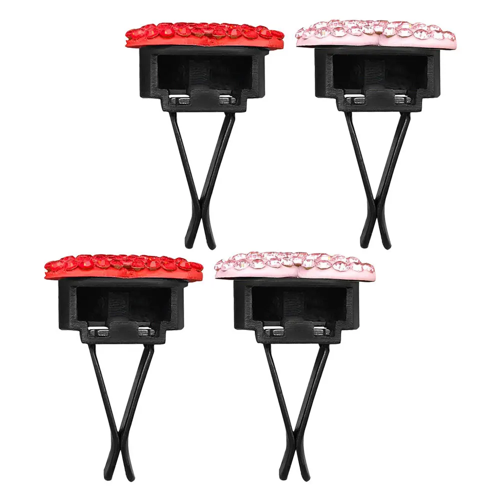 

4pcs Air Freshener Vent Clips Heart-Shaped Rhinestone Car Diffuser Aesthetic Interior Decor Long-Lasting Fragrance Auto Outlet