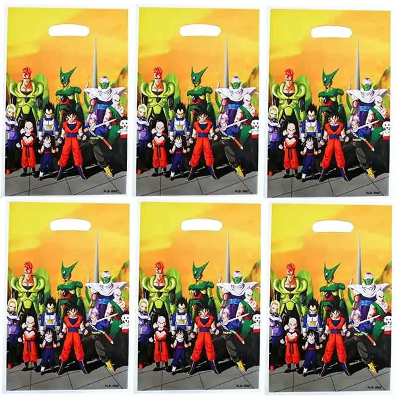 10/100 Stück Dragon Ball Themen-Geschenktüten aus Kunststoff mit Griffen, geeignet für Partygeschenke und Werbegeschenke – Detail 4