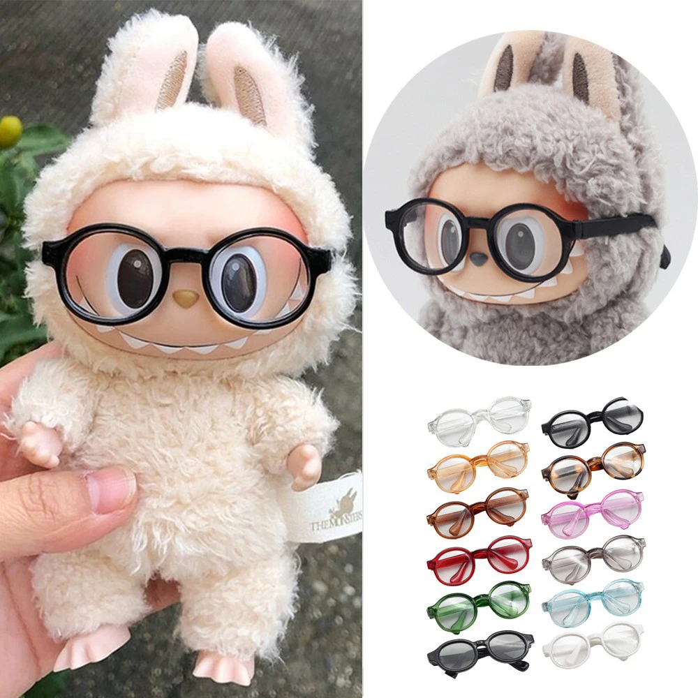 17cm labubu Glasses  6.5cm Transparent Plastic Glasses For 1/8 1/6 1/3 1/4 BJD for Labubu MSD SD Plush for EXO Doll sunglasses