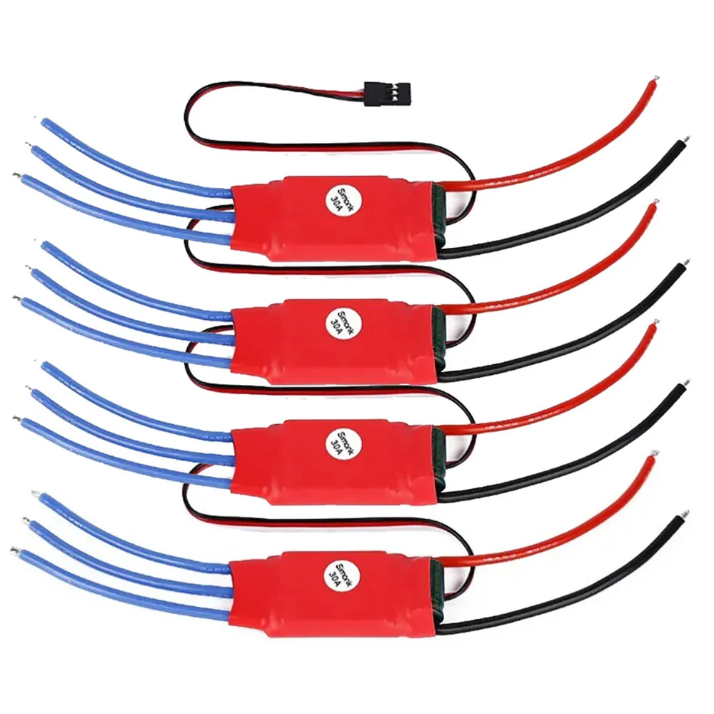 

4PCS Simonk 30A brushless ESC firmware, with 5V 3A UBEC, suitable for four-axis multi-axis UAV fixed-wing aircraft