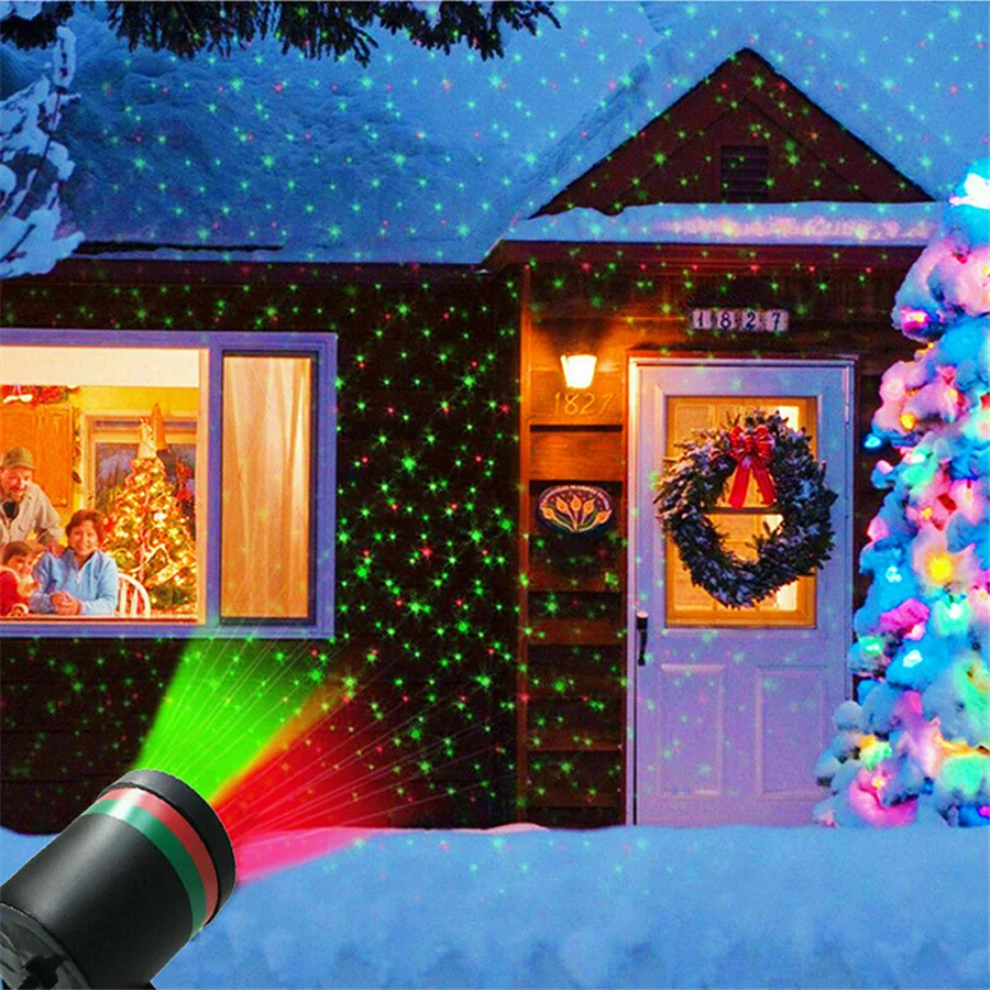 

Movable Full Sky Star Christmas Laser Projector DJ Disco Ball Stage Light Outdoor Red Green Garden Lawn Lamps Holiday Lighting