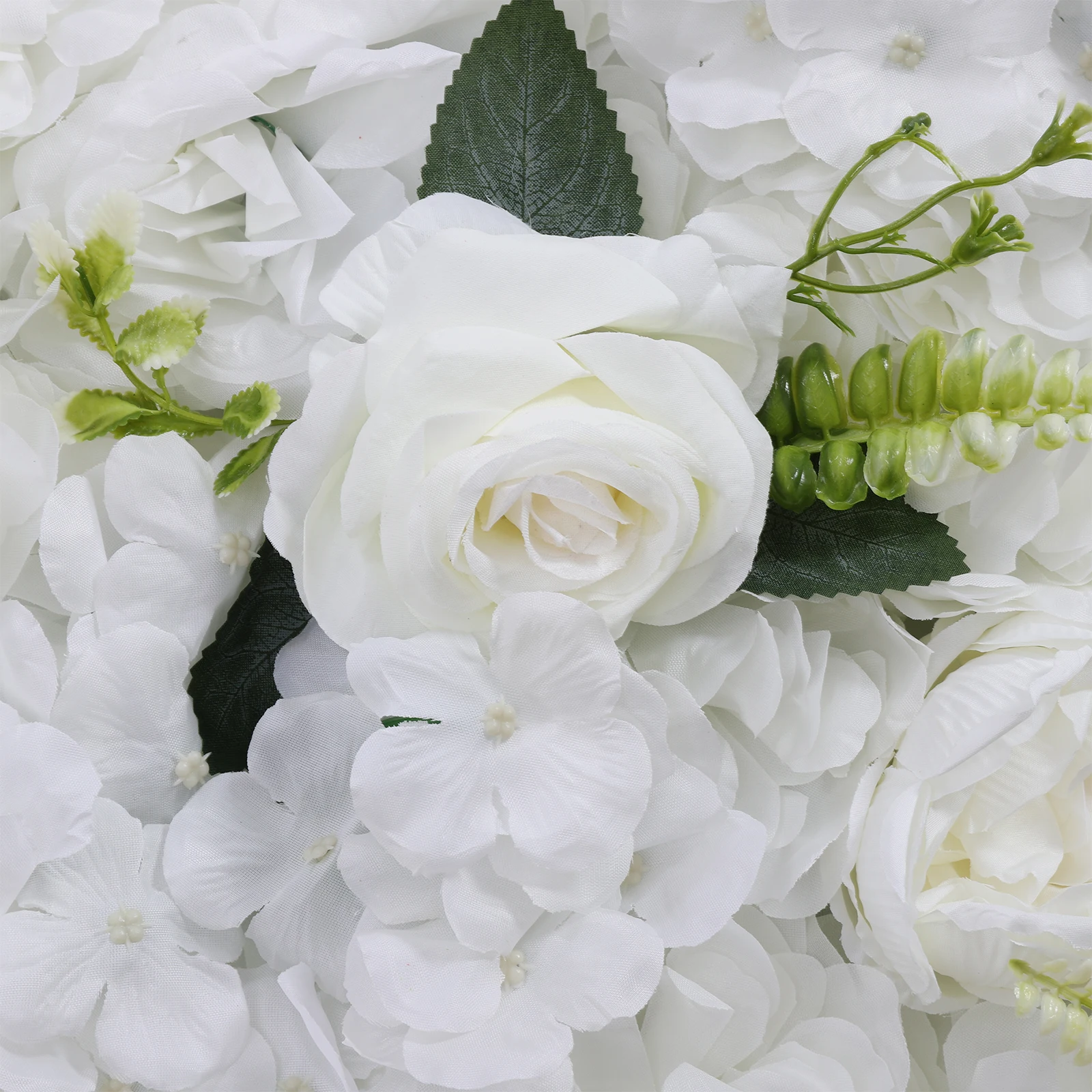 6 Pieces of Plant Flower Wall - White Peony, Rose Leaf Grass