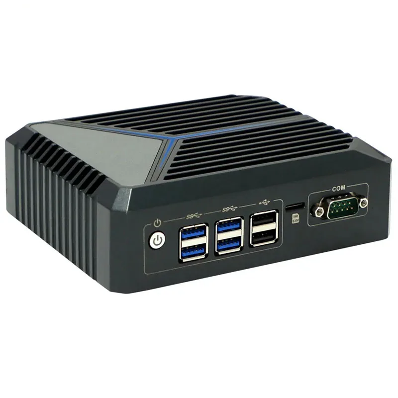 Mini PC Sin ventilador, Celeron J6412 de 12. ª generación, 2 LAN, 8 USB, 2 HD, DDR4, 3200MHz, PC Industrial para uso médico