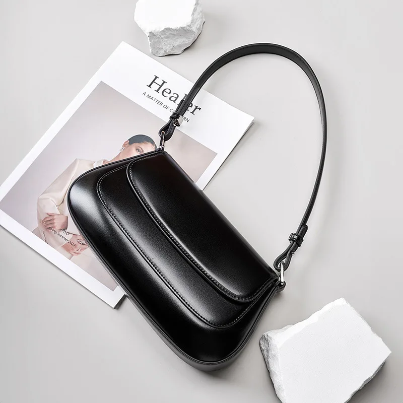 YANATARI underarm cowhide Genuine leather handbags women vintage shoulder bag female luxury bags womens high quality 2024