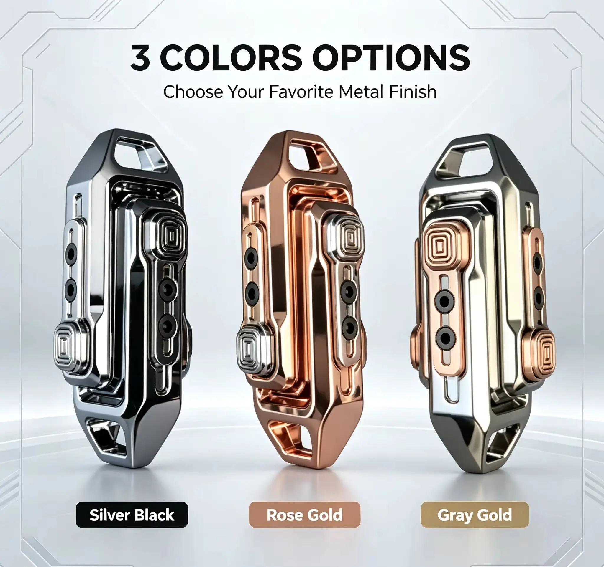 EDC  Fidget Spinner Metal Decompression Crisp Sound Push Slider Stress Relief Rotating Push Block Toy
