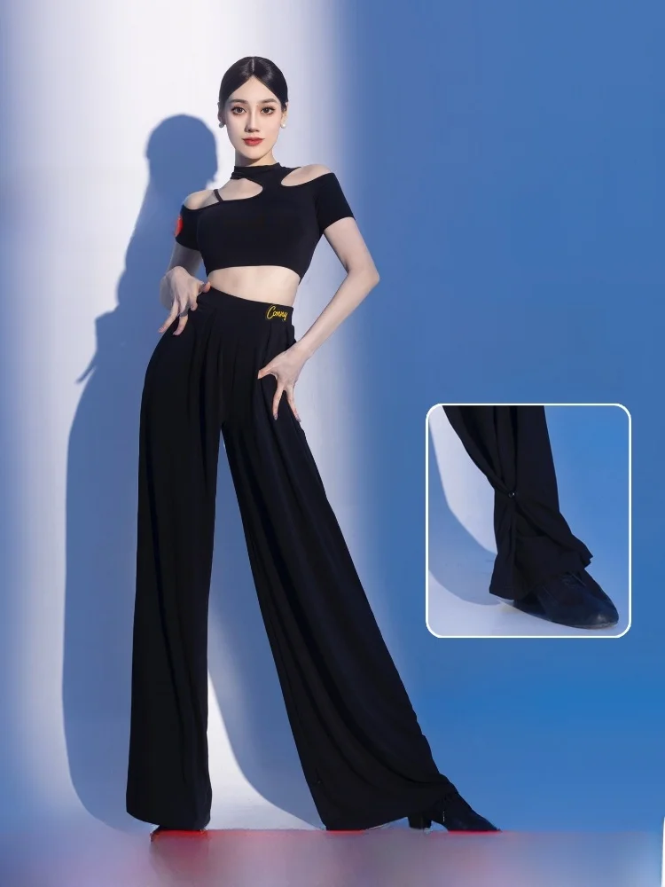 

Современные брюки для латиноамериканских танцев, высококачественные, новые, 2026 года, женские, длинные, для социальных танцев, соревнований и фитнес-активностей