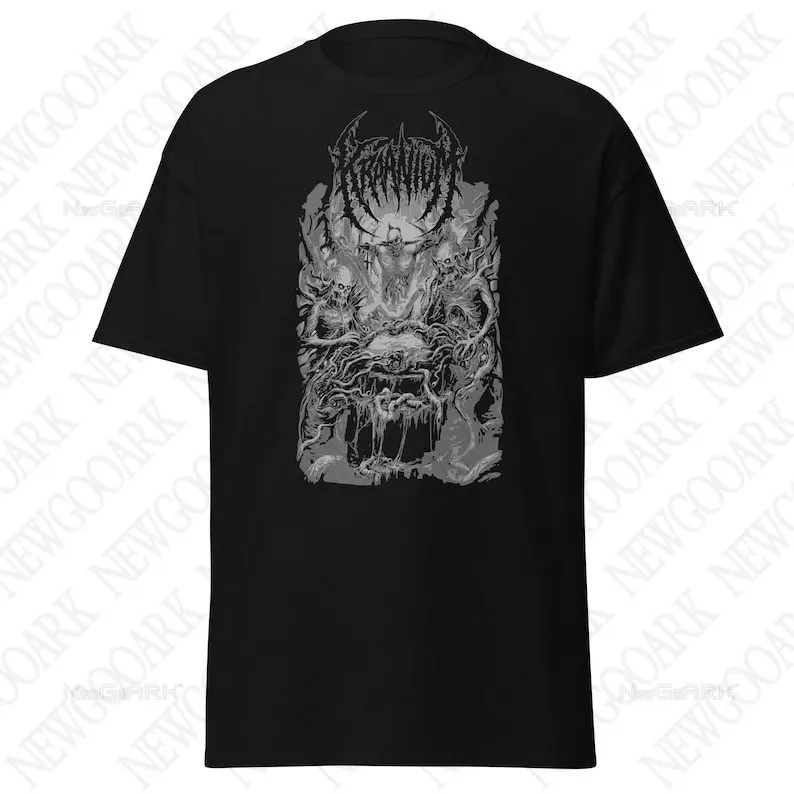 تي شيرت Kraanium Slamming Death Metal Merch ملابس بشريط معدني #2