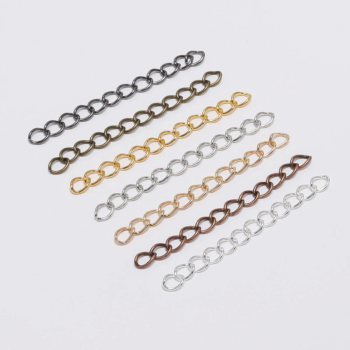 

200 шт./лот, 5/7 см, удлинительные цепочки для ожерелий и браслетов, оптом, для изготовления ювелирных изделий своими руками