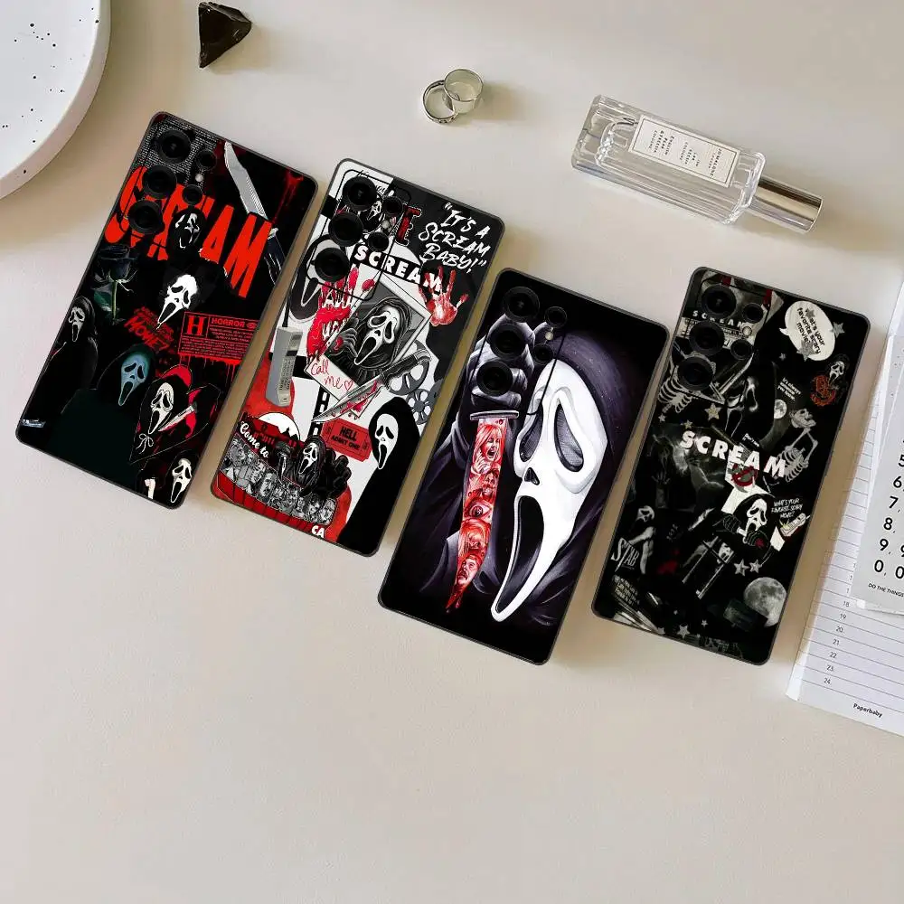 Funda de teléfono de terror de S-SCREAMS de película de suspense para Samsung S 24 Fe 25 Ultra Plus 20 Lite 21 30 22 23 24 22 Ultra 5G Fundas