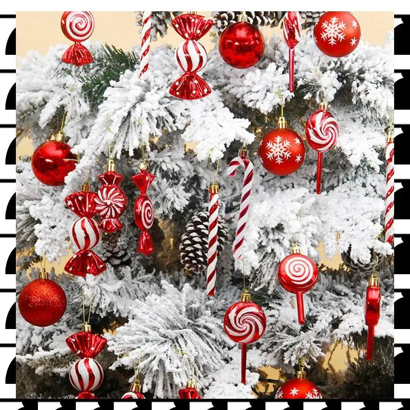 

A44U 36 шт. Рождественский шар Рождественская елка Подвески Подвеска в форме печати Рождественские сферы