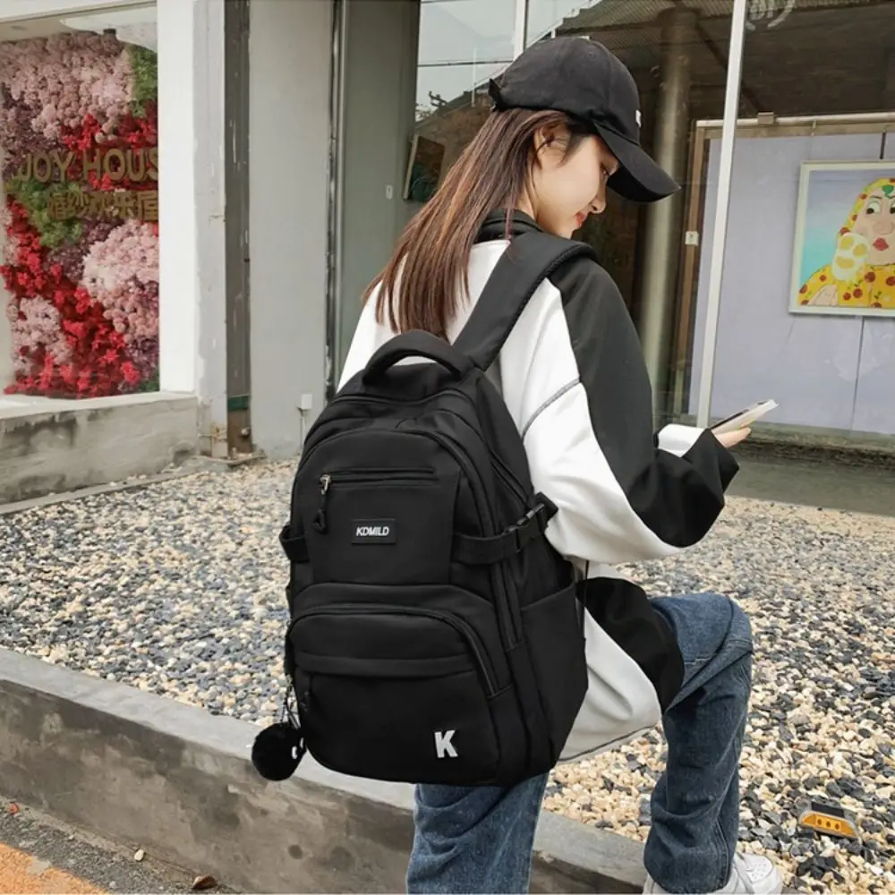 Canvas Backpack Student Schoolbag Large Capacity Outdoor Backpacks Children's Bags Thin Light Fashion Shoulder Bag