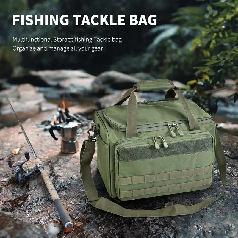 Fishing Gear Bag Oxford Cloth Pliers Storage Bags Water-Resistant Fishing Tackle Wraps Portable Tackle Shoulder Bag With