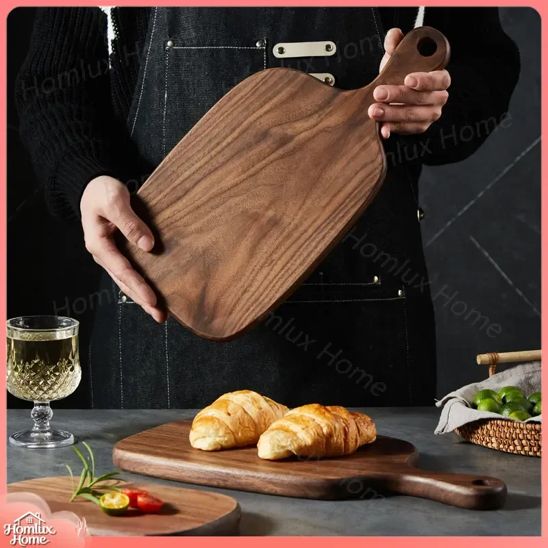 North American Black Walnut Solid Wood Cutting Board Pizza Serving Tray Japanese Style Small Kitchen Chopping Board Steak