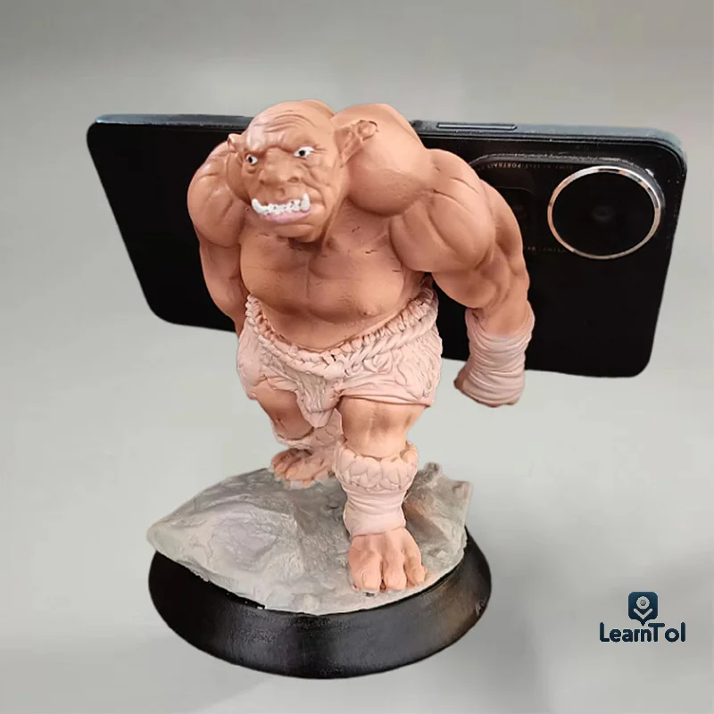 

Phone Holder Orcs Figurines Holder Universal Cell Mobile Phone Stand Modern Resin Monster Human Sculpture Statue Home Decor