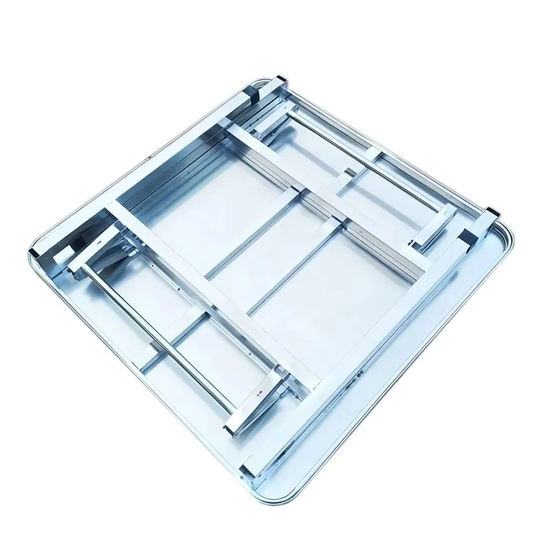 Folding Stainless Steel Square Dining Table Lightweight Design Table for Indoor/Outdoor Learning Picnic Vending Stalls
