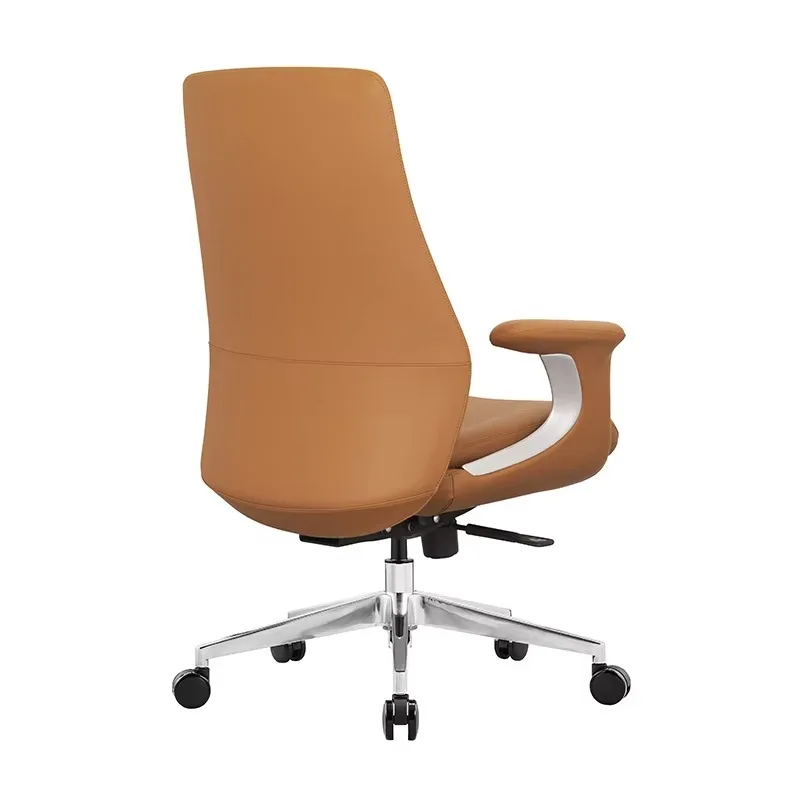 Premium Ergonomic Adjustable Lumbar Support Swivel Rolling Casters Leather Office Chair for Long Hours Working