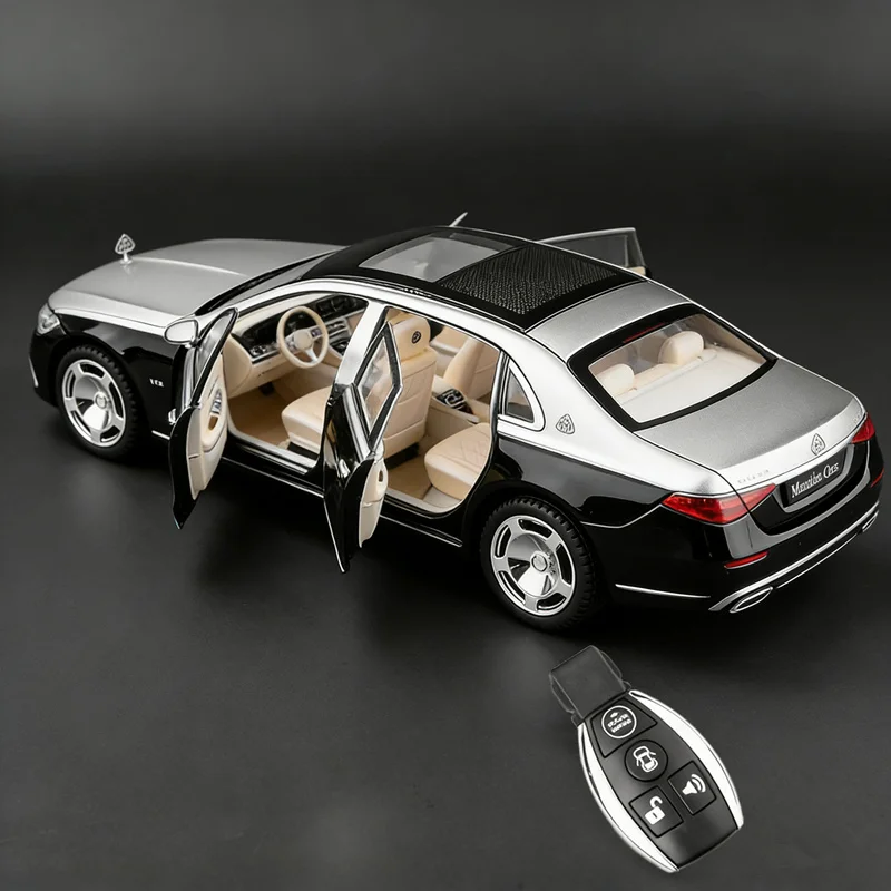 

Модель автомобиля Maybach S680 (1:22) из сплава, литая, металлическая, с имитацией звука и света, детская игрушка, подарок