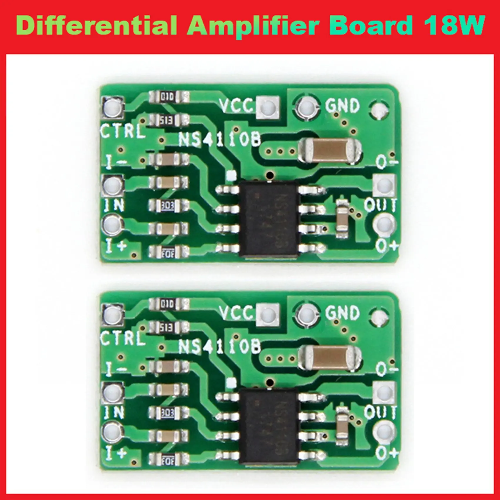 2PCS Differential Amplifier Board 18W Digital Class D/AB NS4110B Voltage 6-14V Audio Power Amplifier