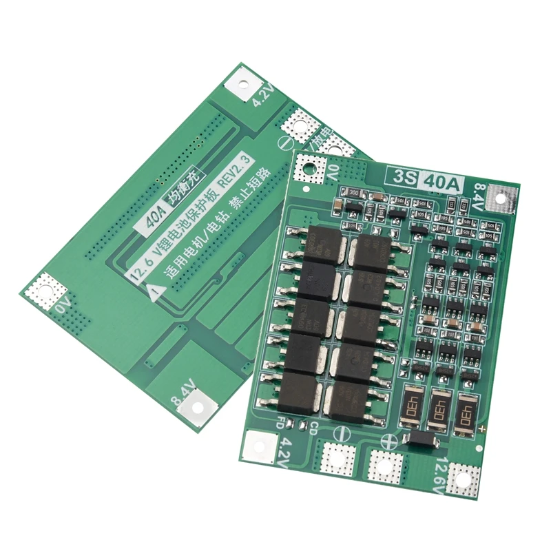 2PCS 3S 40A For Screwdriver 12V Li-Ion 18650 Bms Battery Protection Board Pcm With Balance Liion Battery Cell Module