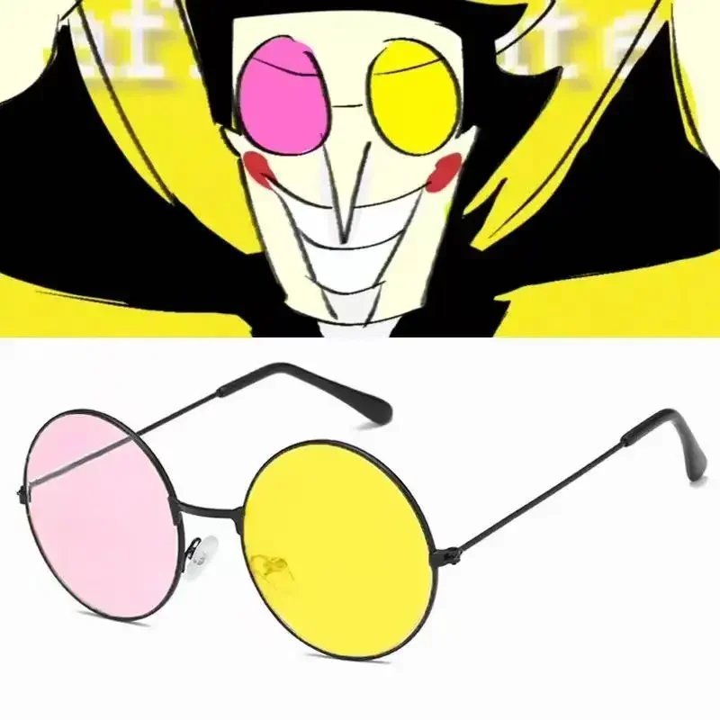 Anime Boss Spamton Cosplay Mixed Color Sunglasses Men Spamton Cosplay Glasses Cos Prop Round Frame Sunglasses Halloween