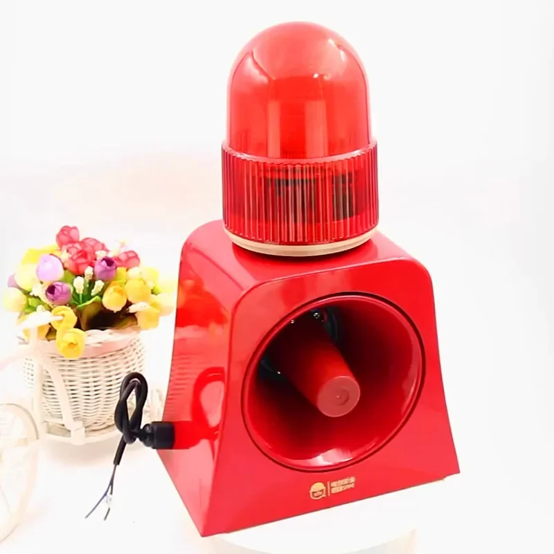 SF-503 경고 신호 비콘 라이트 및 경적 사이렌, 120dB 가청 경보, 12V/24V/220V, 산업용 실외 안전 경보
