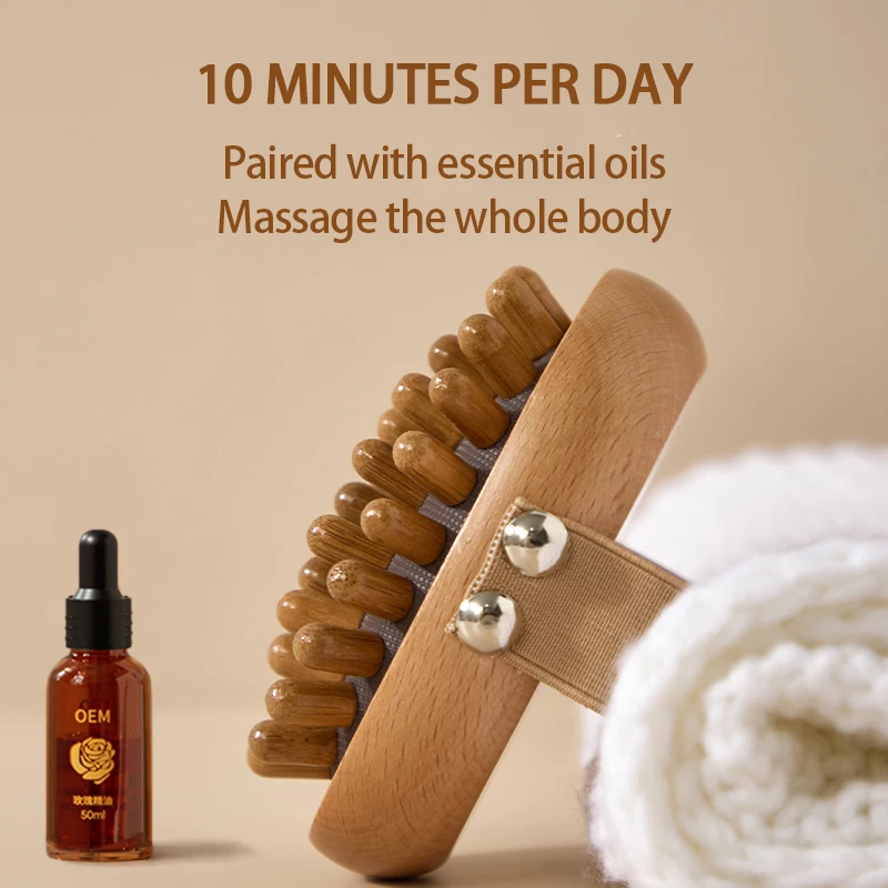Massage Meridian Brush Stomach Wooden Airbag Scalp Brush Five Elements Body Unblocking Abdominal Massage Leg Massage Tool