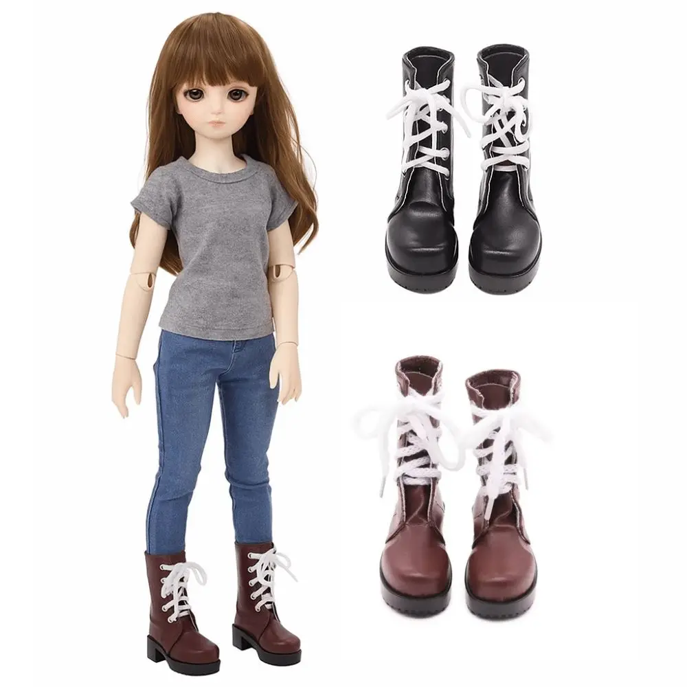 

Fashion Retro Brown Doll Boots Casual Wearing Leather Shoes 60cm Doll Shoes Mini Shoes Handmade Doll Long Boots DIY Toy