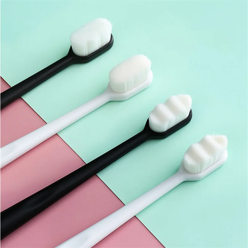 

Sdotter 3pcs/set Million Toothbrush Ultra-fine Soft Toothbrush Wave Nano Bristles Micro Tooth Brush Protect Gum Health Teeth Car