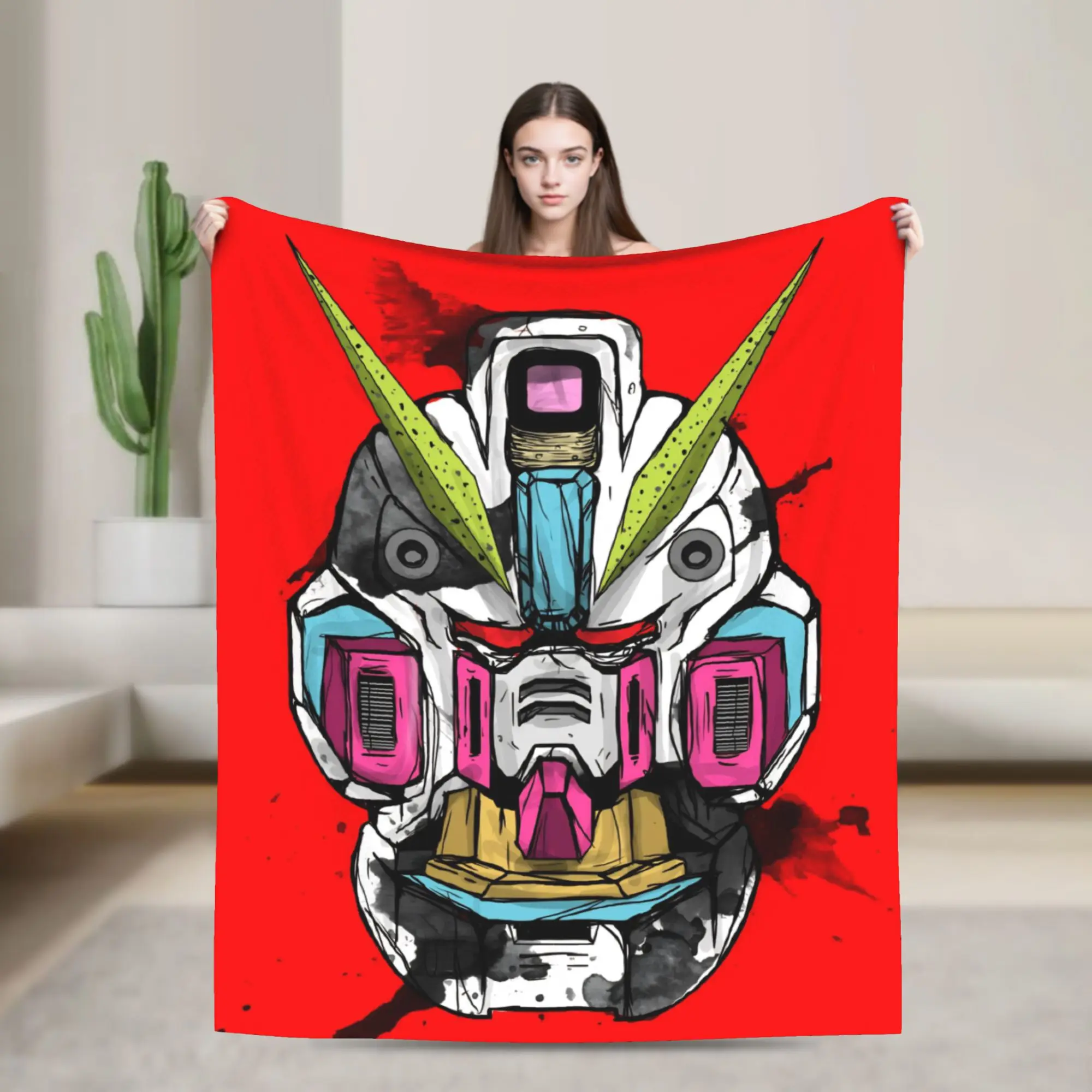 Gundams Anime  Blanket  Flannel Funny Warm Throw Blankets for Home Spring/Autumn,