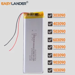 3.7V 2500mAh 603090 Rechargeable Lithium Li-ion Polymer Battery 303090 403090 503090 703090 803090 903090 103090 602990 902990