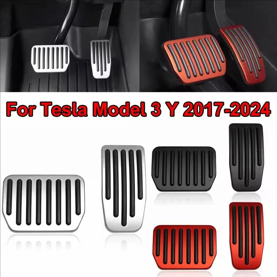 

Новые противоскользящие накладки на педали для Tesla Model Y Juniper 2025: акселератор, тормоз, упор для ноги. Алюминиевые коврики для повышения производительности. Аксессуары.