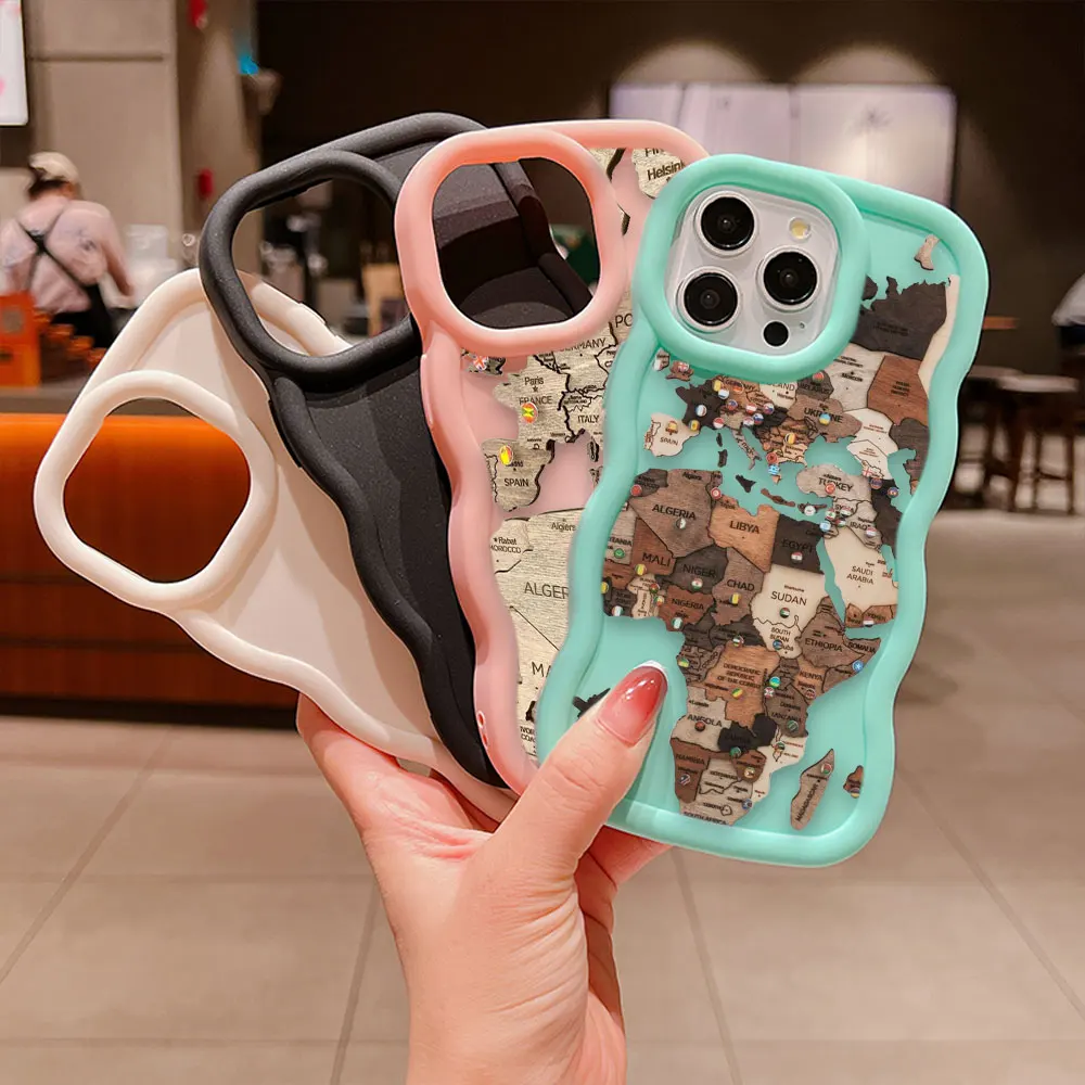 Travel Planes World Map 3D Wave Case For Huawei P40 NOVA 3I 7I Y70 Y71 Y7 Y9 HONOR X7A X8 X8A X9 9X 70 Magic 5 LITE Case Funda