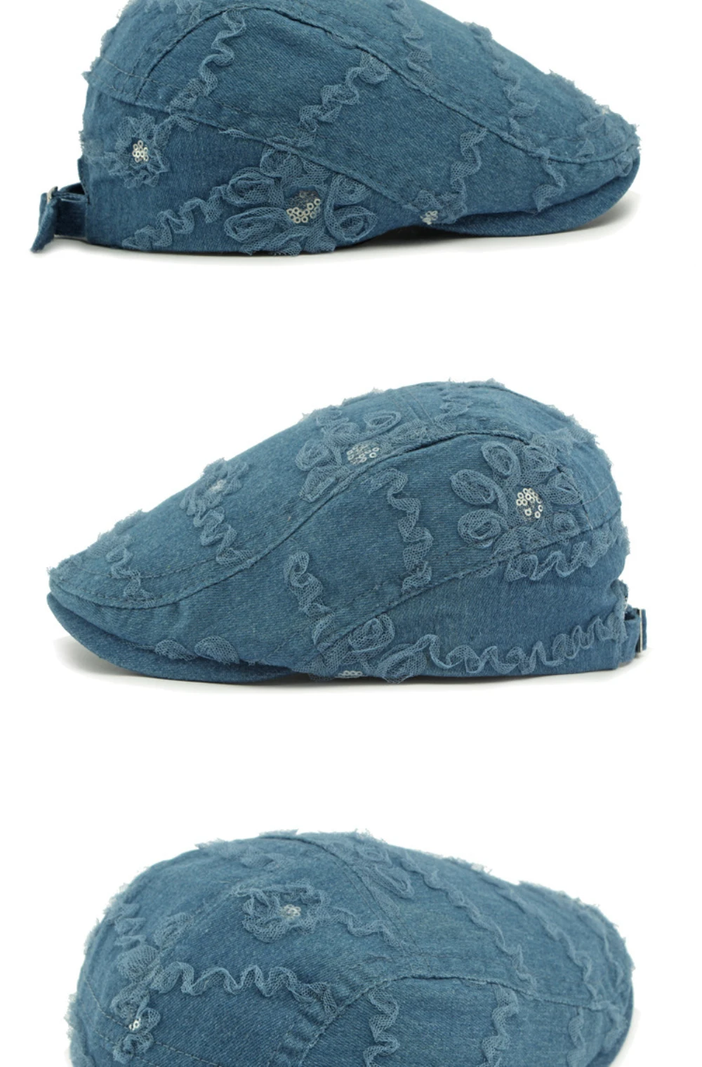 HT4790 Baskenmützen für Männer und Frauen, Frühling-Sommer-Sonnenmütze, Vintage-Künstler-Malermütze, Spitzenblumen-Ivy-Flachmütze, Baskenmützen für Damen und Herren – Detail 9