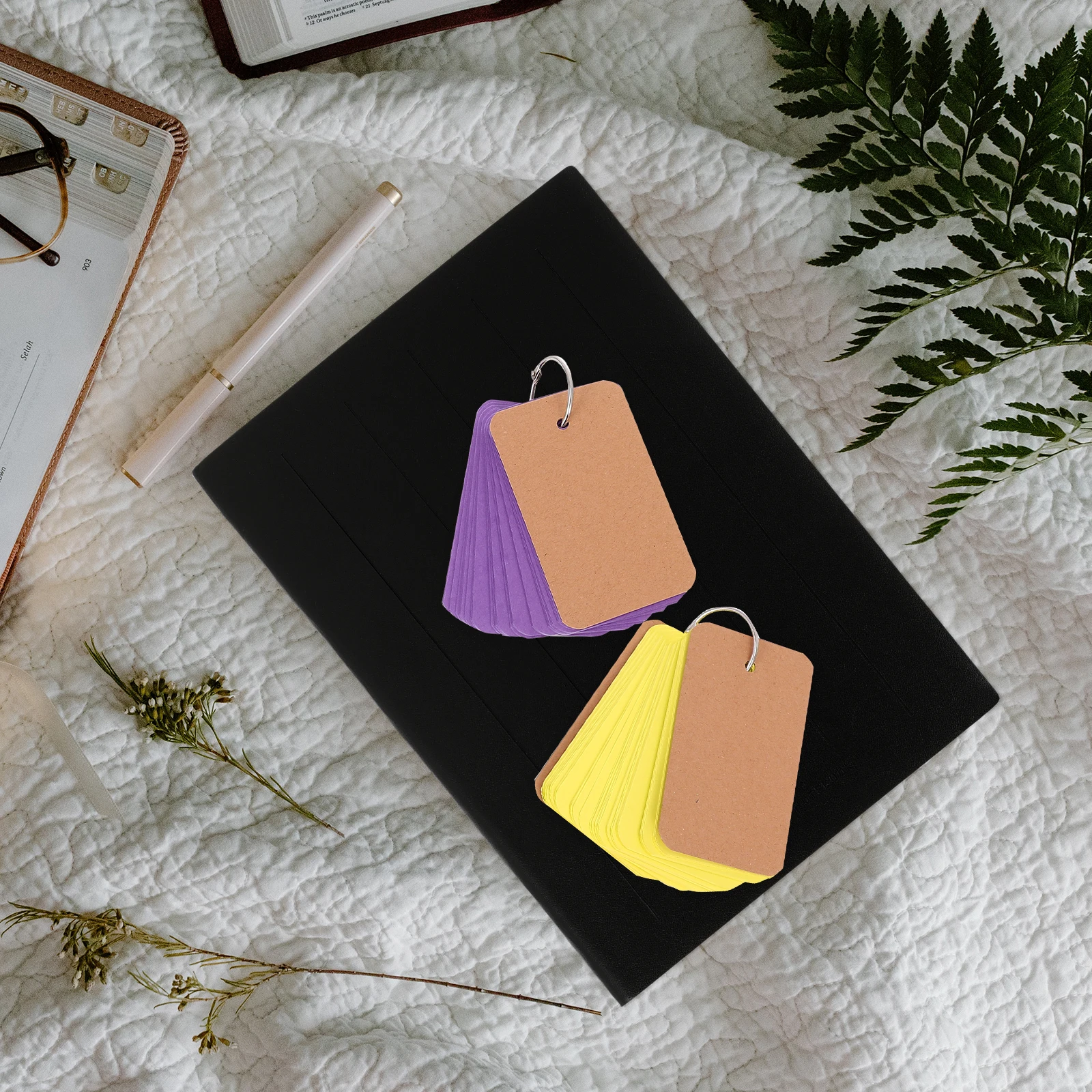 4Pcs Keychain Memo Pads Portable Loose-Leaf Notebook Reusable Writing Notes for School Office Student Stationery