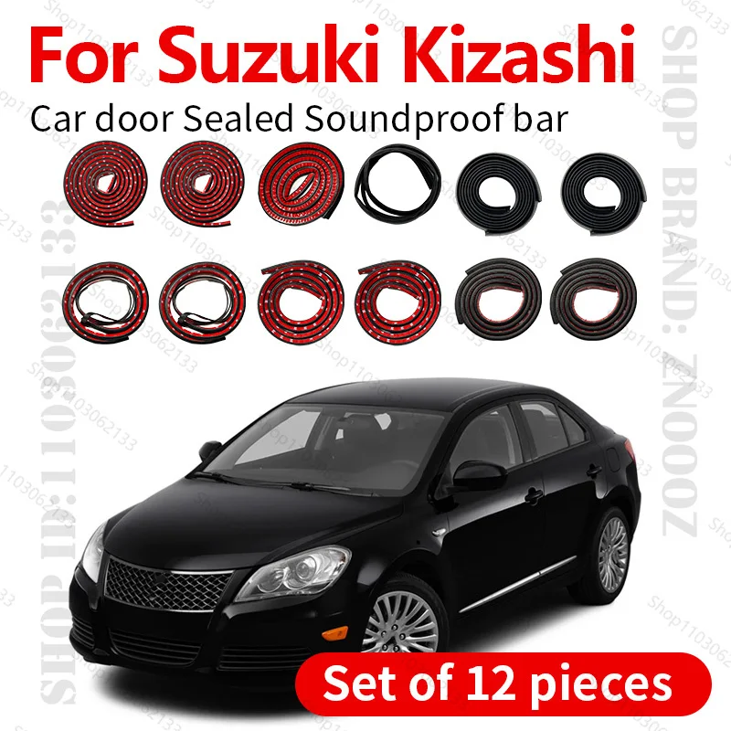 

Для 2009-2015 Suzuki Kizashi уплотнительная лента для двери автомобиля, резиновая двухслойная уплотнительная защита, звукоизоляционная пылезащитная уплотнительная лента, набор из 12 шт.