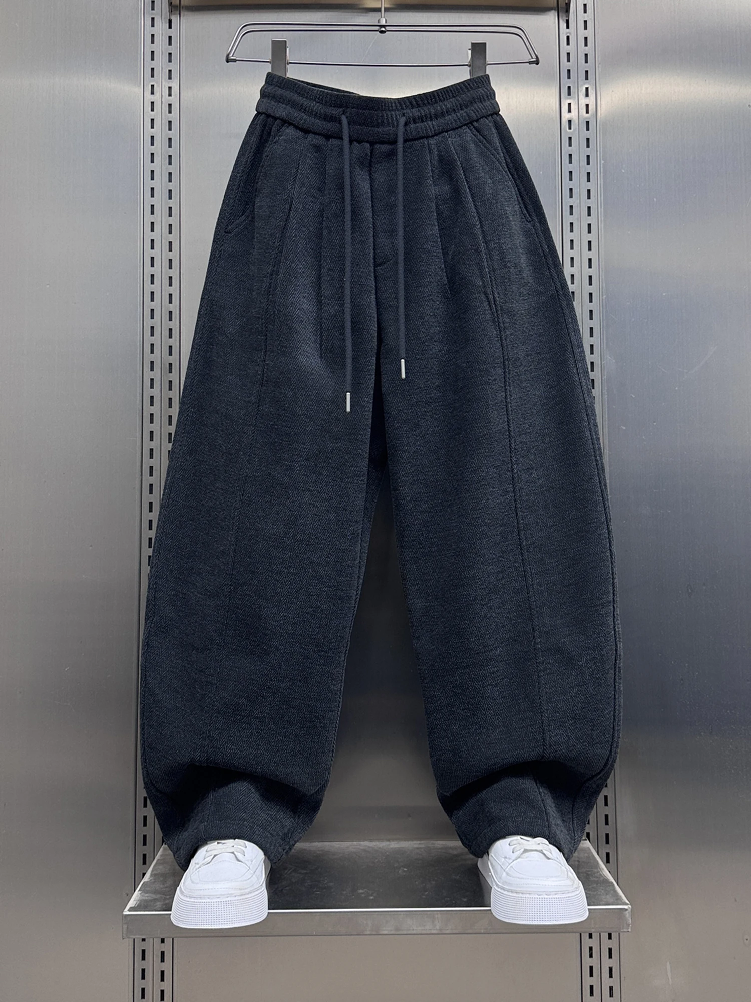 

Мужские зимние утепленные повседневные брюки прямого кроя, свободные спортивные брюки в американском стиле, повседневная одежда