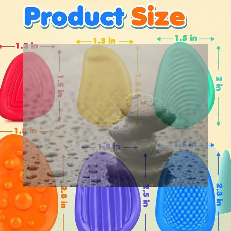 

Новые популярные сенсорные игрушки-антистресс XY 2026 для взрослых и детей с аутизмом, силиконовые камни с текстурой, 6 штук в упаковке, для успокоения и снятия стресса