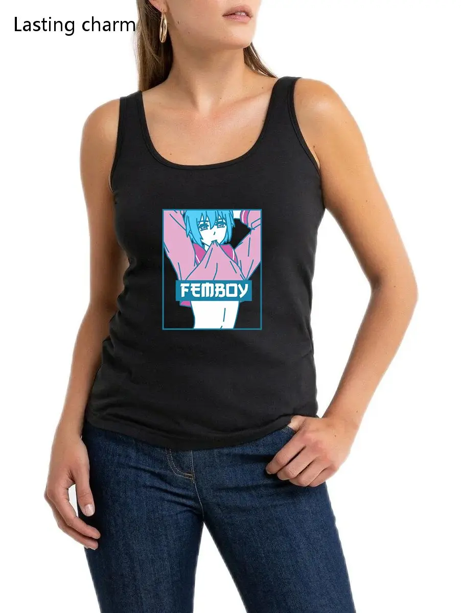 Femboy Aesthetic Pastel Gay Yaoi Anime Boy Gift Harajuku Long Tank Top Women's Casual Sleeveless Tops