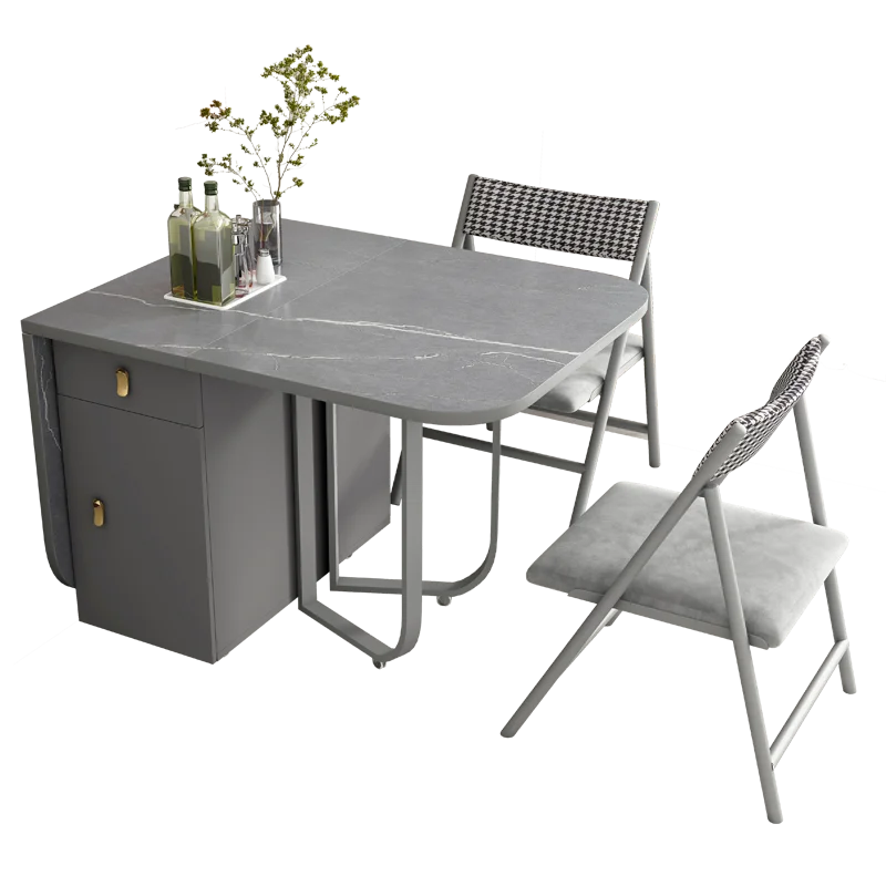 Minimalist Household Dining Table Combination Folding Simple Small Dining Table Modern Black Mesas De Jantar Home Furniture